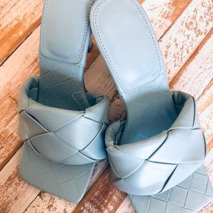 Open Toe Woven Leather Mule Sandal  5